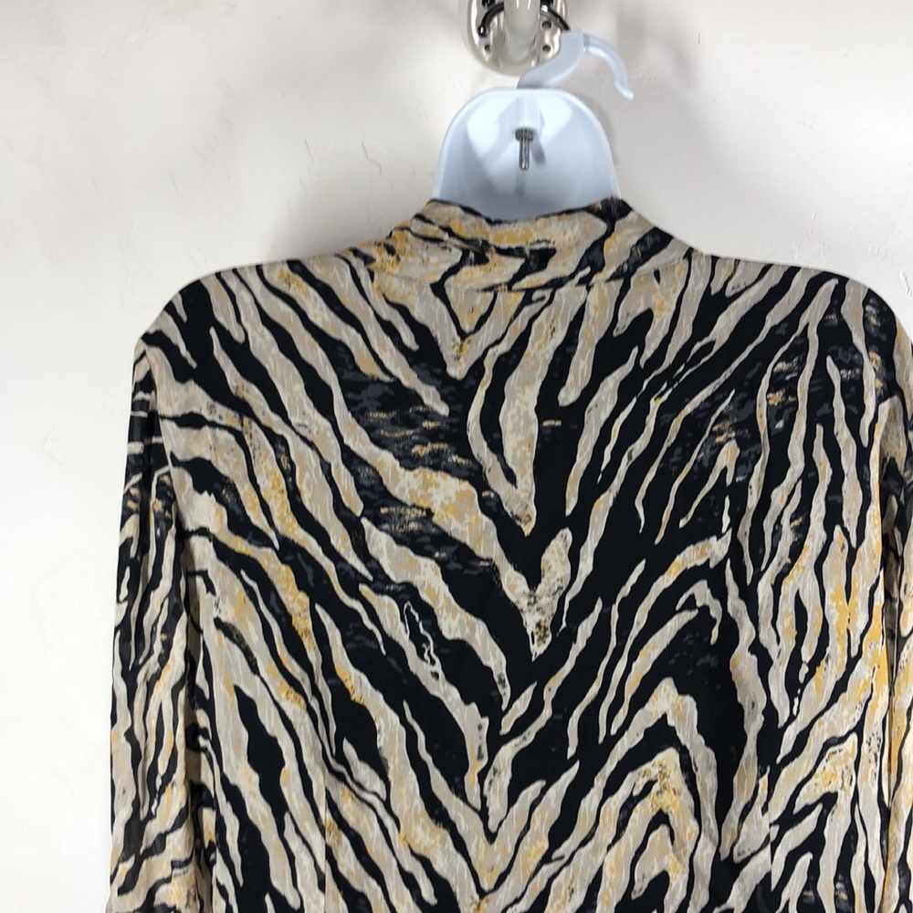 Coldwater Creek Zebra Print Silk Blouse Size Large - image 7